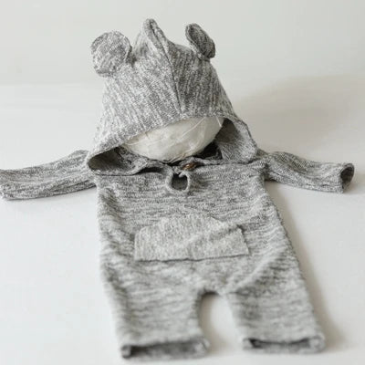 Newborn Photography Props Baby Boy Romper Hat Footed Sleeper Pants Christmas Outfit Photo Shoot Studio Accessories Set