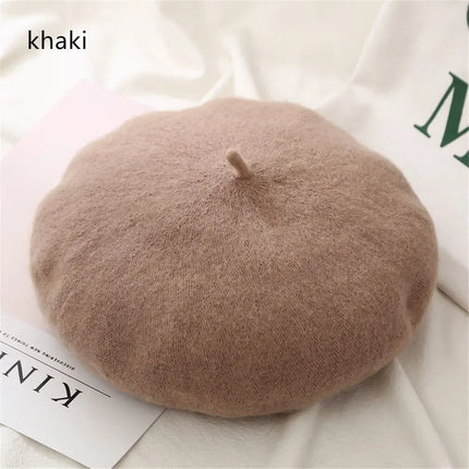 Women Girls Beanie Baggy Autumn Beret Hat Flat Cap Hat Felt Berets Wool Beret Cap