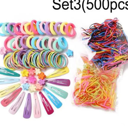 Fashion Baby Girl Set of 24 Pcs Princess Crown  Lovely Rabbit Kids Colorful Fabric Cartoon Flower Hairclips