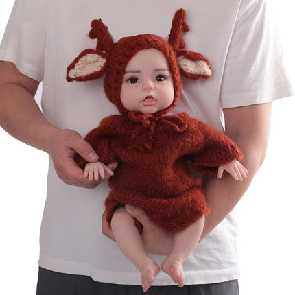 Soft Full Silicone 2.6kg 45cm 17.6" Lifelike Reborn Baby Girl Full Body Silicone Newborn Baby Doll Toy for Kids Gift