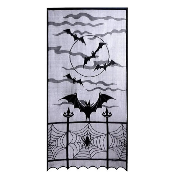 Foreign Trade Style Black Lace Spider Web Bat Halloween Ghost Festival Decorative Tablecloth Indoor Use
