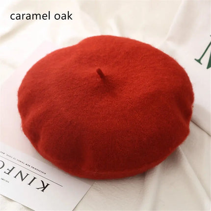 Women Girls Beanie Baggy Autumn Beret Hat Flat Cap Hat Felt Berets Wool Beret Cap
