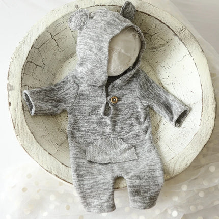 Newborn Photography Props Baby Boy Romper Hat Footed Sleeper Pants Christmas Outfit Photo Shoot Studio Accessories Set