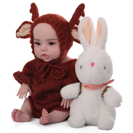 Soft Full Silicone 2.6kg 45cm 17.6" Lifelike Reborn Baby Girl Full Body Silicone Newborn Baby Doll Toy for Kids Gift