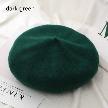 Women Girls Beanie Baggy Autumn Beret Hat Flat Cap Hat Felt Berets Wool Beret Cap