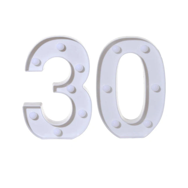 2Pcs Number 16 18 21 30 Led Light String Happy Birthday Party Decoration Wedding Anniversary Adult Birthday Party Gift Light Led