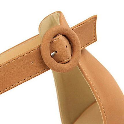 2025 Fashion Platform Open Toe Women's Sandals Super High Heels 13.5cm Ladies Party Shoes Female Soft Leather Buckle Bride Pumps