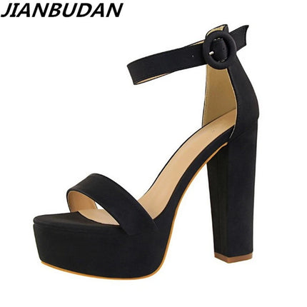 Brand Elegant Sandals Women High Heels Pumps Super High Heel 13cm Women's Banquet Sandals Waterproof Platform Toe Sandals