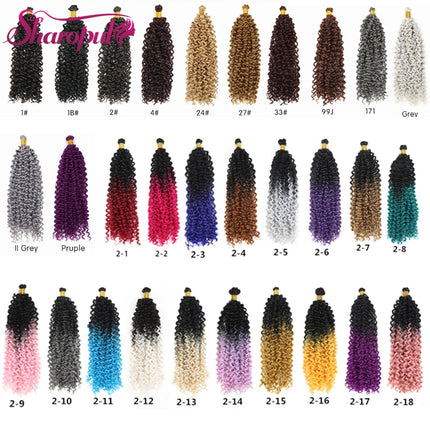 Women's for Ombre Color Synthetic Water Wave Hair Extensions Passion Twists Crochet Braids Hair