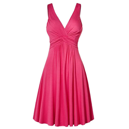 Plus Size XL-5XL Women's V-neck Dress Ball Gown Retro Sling Pleated Slim Flare Party Dresses Vestidos de fiesta Female Sundress