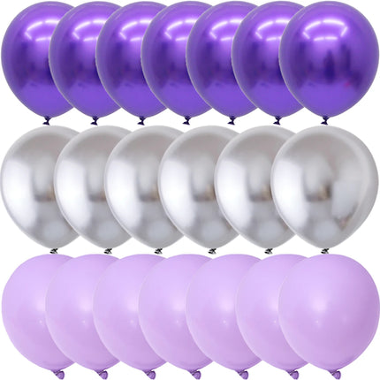 40PCS Silver White Purple Metal Latex Confetti Balloons Wedding Decorations Matte Globos Birthday Party Decorations