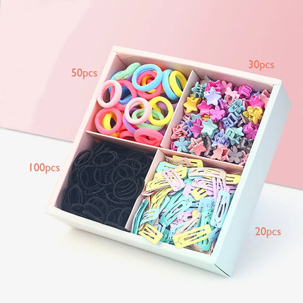 Fashion Baby Girl Set of 24 Pcs Princess Crown  Lovely Rabbit Kids Colorful Fabric Cartoon Flower Hairclips