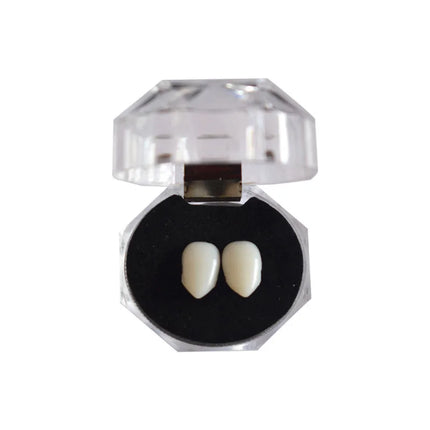 1 Pair Vampire Teeth Fangs Dentures Props Halloween Costume Props False Teeth Solid Glue Denture Adhesive Halloween Party Decor