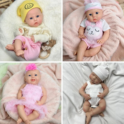 18-Inch 44Cm Cute Realistic Full Solid Silicone Open-Eyes Reborn Baby Girl Fashion Doll Playmates and Collector's Item