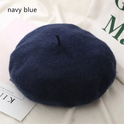Women Girls Beanie Baggy Autumn Beret Hat Flat Cap Hat Felt Berets Wool Beret Cap