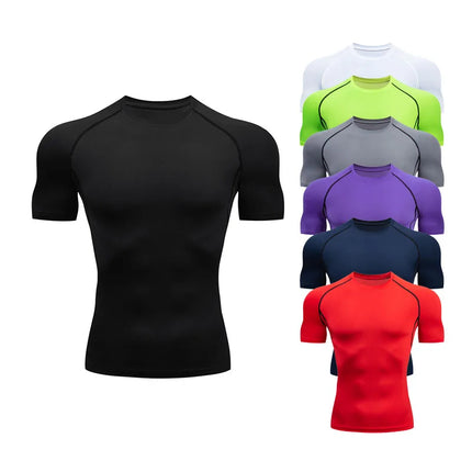 Men's Summer Sports Top Short-Sleeved Quick Drying T-Shirt for Fitness Jogging Volleyball Basketball Gym Fitness Sets