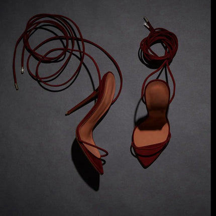 MKKHOU Fashion Sandals Women New Roman Ankle Strap Sexy Straps Cross Stilettos 12cm High Heels Summer Modern Shoes Large Size