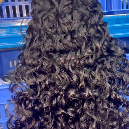 US Ship Cambodian Natural Wavy Raw Hair Double Wefts Raw Burmese Curly Hair Bundles for Black Women Indian Curly Raw Human Hair