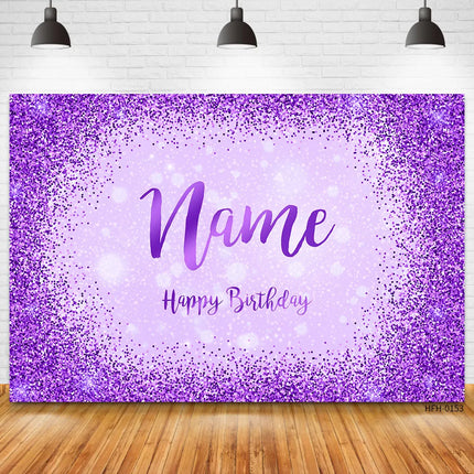 Custom Name Photo Gold Silver Glitter Birthday Party Banner Backgrounds Baby Shower DIY Birthday Photography Backdrops Photocall