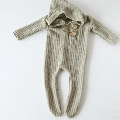 Newborn Photography Props Baby Boy Romper Hat Footed Sleeper Pants Christmas Outfit Photo Shoot Studio Accessories Set