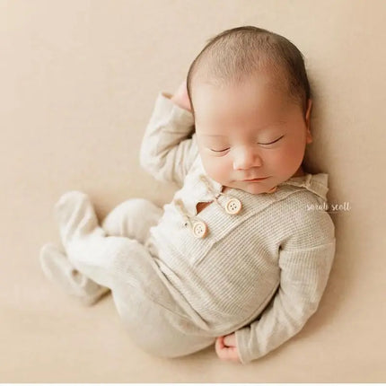 Newborn Photography Props Baby Boy Romper Hat Footed Sleeper Pants Christmas Outfit Photo Shoot Studio Accessories Set