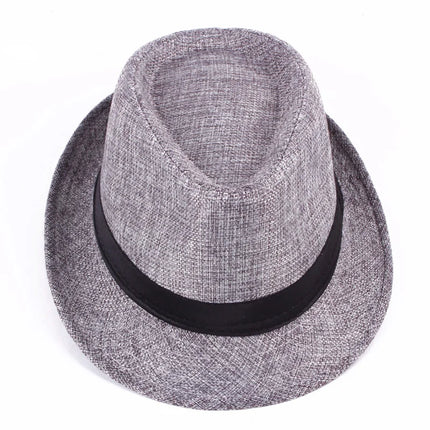 Men Women Vintage Panama Casual Travel Sunscreen Straw Knit Top Hat Brief Style Flax Gentleman Wide Brim Jazz Church Cap R83