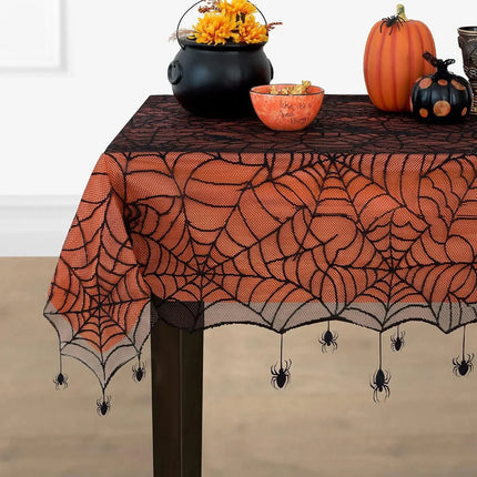 New Halloween Table Runner Spinning Spider Set-Polyester Indoor/Outdoor Halloween Horror Scene Decor Photo Prop Ghost Festival