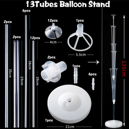 13Tubes LED Glow Balloon Stand Holder Balloon Stick Happy Birthday Balloon Kids Baby Shower Adult Wedding Party Decoration