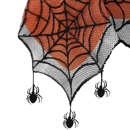 New Halloween Table Runner Spinning Spider Set-Polyester Indoor/Outdoor Halloween Horror Scene Decor Photo Prop Ghost Festival