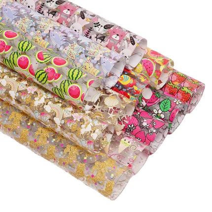 30*120CM PVC Transparent Artificial Printed Leather Digital Printing Faux Leather Waterproof Sofa Garment Gloves Home Textiles