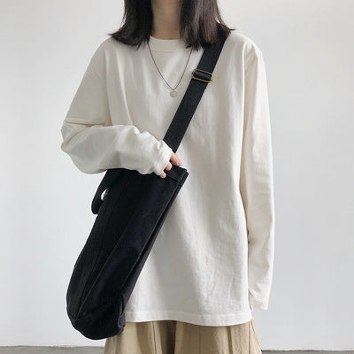 Long-Sleeved T-Shirt for Women 2024 New Autum White Student Inner Layering Shirt Korean Style Top Clothes for Women Dropshipping
