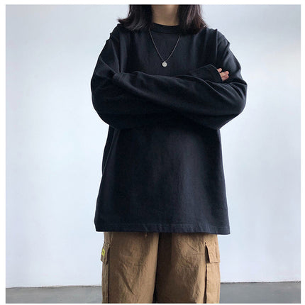 Long-Sleeved T-Shirt for Women 2024 New Autum White Student Inner Layering Shirt Korean Style Top Clothes for Women Dropshipping