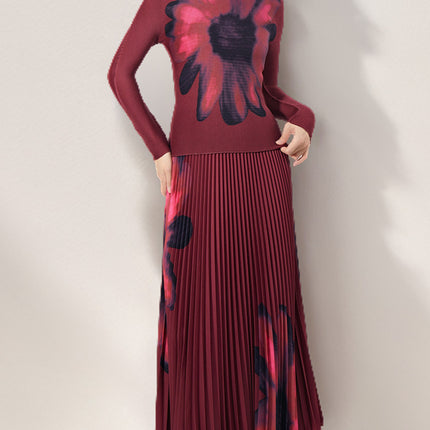Aliexpress Foreign Trade Suit for Women, Fashionable Two-Piece Set, Spring and Autumn Cross-Border Women's Clothing, Long-Sleeved T-Shirt, Long Skirt