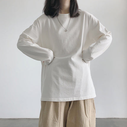 Long-Sleeved T-Shirt for Women 2024 New Autum White Student Inner Layering Shirt Korean Style Top Clothes for Women Dropshipping
