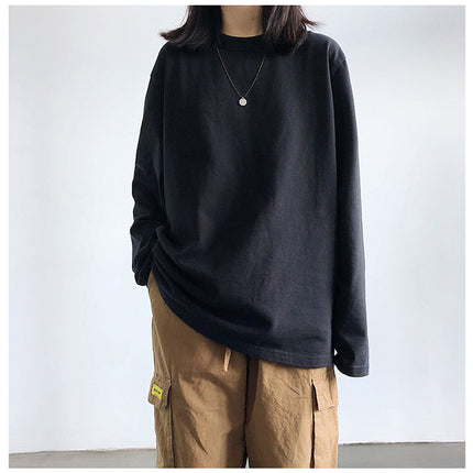 Long-Sleeved T-Shirt for Women 2024 New Autum White Student Inner Layering Shirt Korean Style Top Clothes for Women Dropshipping