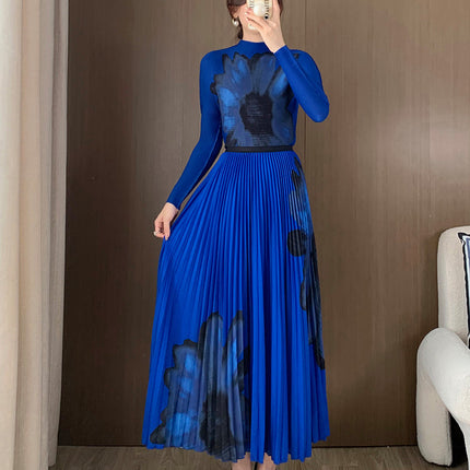 Aliexpress Foreign Trade Suit for Women, Fashionable Two-Piece Set, Spring and Autumn Cross-Border Women's Clothing, Long-Sleeved T-Shirt, Long Skirt