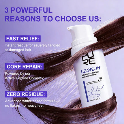 PURC Leave-In Keratin Hair Cream, Repair Damaged Hair Mask, Hair Treatment, Smoothing Shine Softness, Hair Care Products