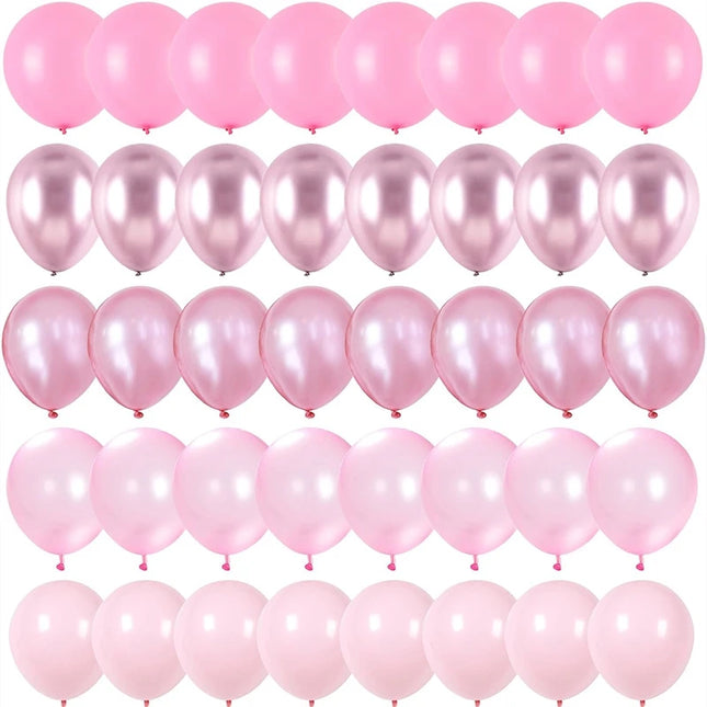 Pearl Powder Confetti Metal Latex Balloons Wedding Decoration Pink Globos New Year Birthday Party Baby Shower Anniversary Decor