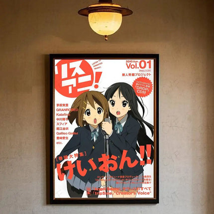 Anime Kawaii Girl K-On Cute Poster HD art sticky wall waterproof home living room bedroom bar aesthetic decoration