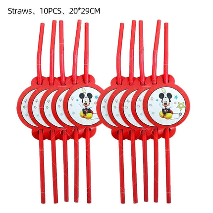 Mickey Balloon Cartoon Mouse Minnie Decorations Party Happy Birthday Banner Cake Topper Disposable Tableware Background Gift Bag