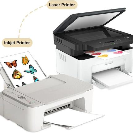 10pc A4 Waterproof Printable Vinyl Sticker Labels Glossy Sticker Printer Paper Self-Adhesive Film Decal for Inkjet Laser Printer