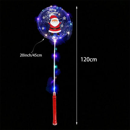 5-30pcs LED Bobo Balloons Santa Claus Transparent LED Light Up Balloons Glow Bubble Balloons New Year Christmas Party Decoration