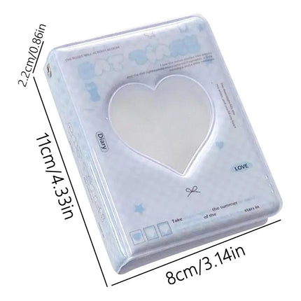 3 inch Korean INS Style Photocard Binder 40 Pockets Love Heart Shaped Card Album Polaroid Photo Album Card Bag Storage Bag