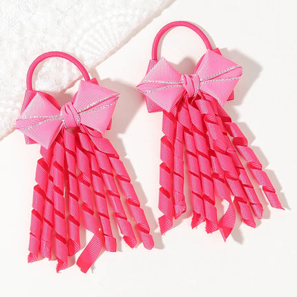 2pcs Girls' Bow Tassel Headband  for Children Babies Girls Parties Dances Ponytails Fixed Hair Accessories Baby Hair Accessories