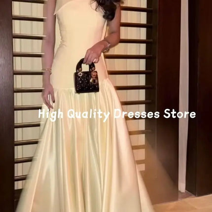 Prom Dresses Halter Neck Satin Mermaid Prom Gown Ruffle Hem Floor Length For Wedding Guest Gala Banquet Party Customized