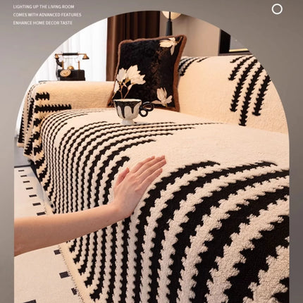 Thicken Warm Jacquard Tuffed Fleece Sofa Towel, for Living Room Bedding Room Large Relax Leisure Blanket Couch Cover Decor