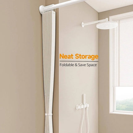 Folding Door Curtains Natural Blackout Pleated Door Curtains with Hooks for Door Way, Accordion Style Closet Door Curtains Wall