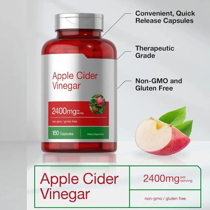 150 Capsules Apple Cider Vinegar Gummies Digestive Health Support Relieves Bloating And Constipation And Controls Weight