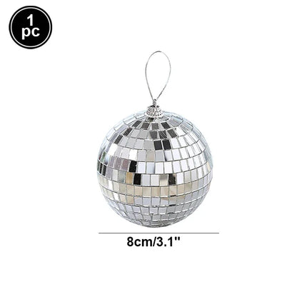 2-10cm Mirror Disco Ball 70s Party Decorations Reflective Hanging Ornaments for Birthday Party Cake Decoration Wedding Supplies
