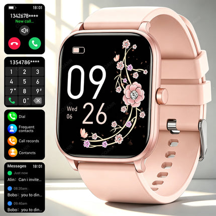 Golden Men woman Smart Watch 1.83" HD Screen Health Monitor wireless Call Sports Fitness tracking SmartWatches IP68 Waterproof